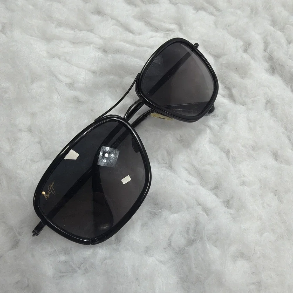 MAUI JIM Following Seas Titanium Sunglasses Mens Black Polarized Minor Flaws**